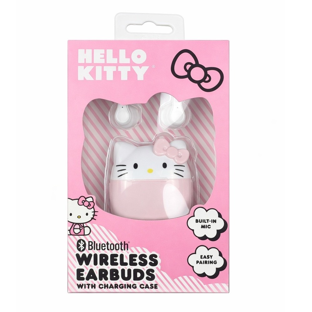 Hello‎ Kitty Bluetooth Wireless Earbuds Pink Charging Case Sanrio "NEW"